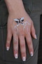 zselés francia köröm pillangóval és csillámos testfestéssel